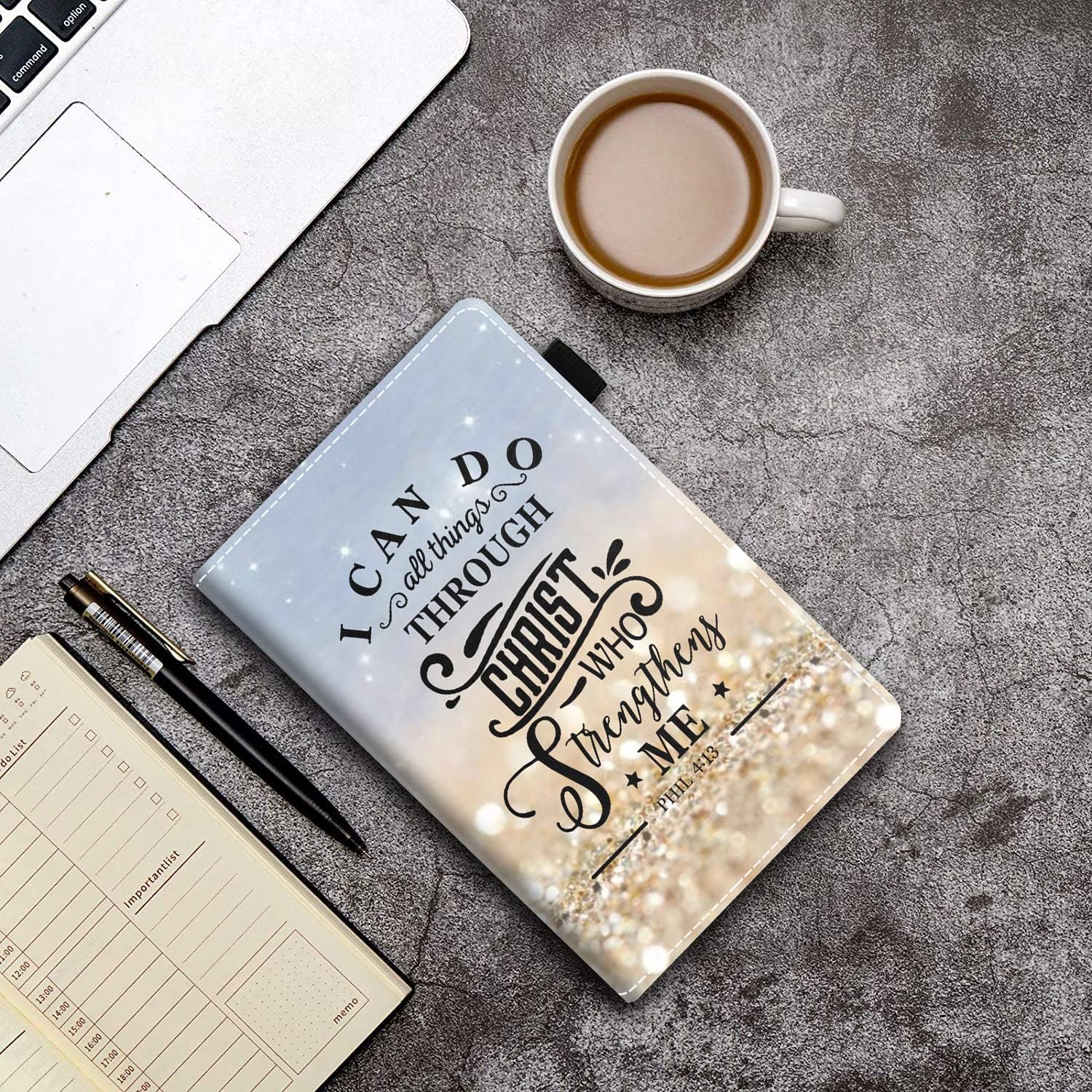 Case for All-New Amazon Kindle Fire HD 8/Fire HD 8 Plus Tablet (10th Generation, 2020 Release) - PU Leather Folio Case with Smart Auto Wake/Sleep, Rainbow Glitter Quote Bible Verse Phil 4:13