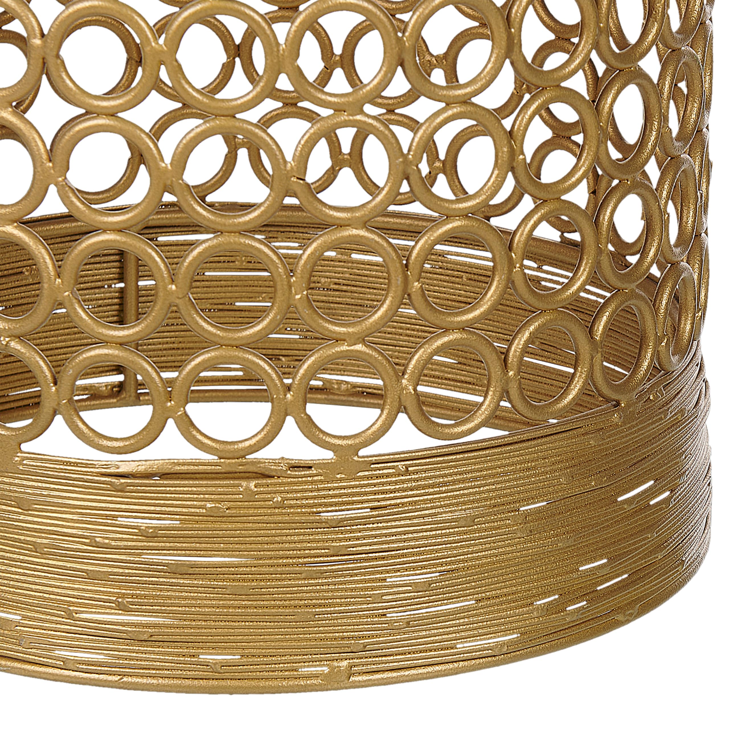 Beliani Beistelltisch Mango Holz rund ø 30 cm Heller Holzfarbton/Gold Modern Waihi