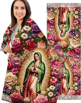Virgen De Guadalupe Shawls for Women, Virgin Mary Blanket Scarf, Soft Scarf Wrap Prayer Shawl Catholic Gifts