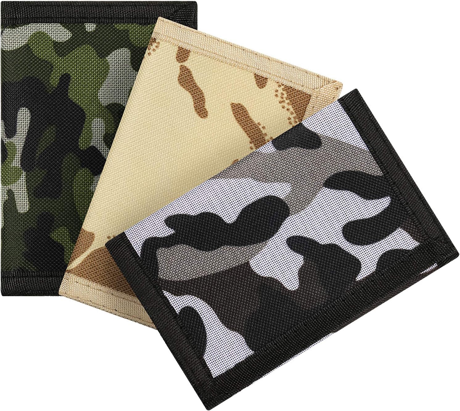 3 Pieces Canvas Wallets Trifold Wallets for Boys Girls