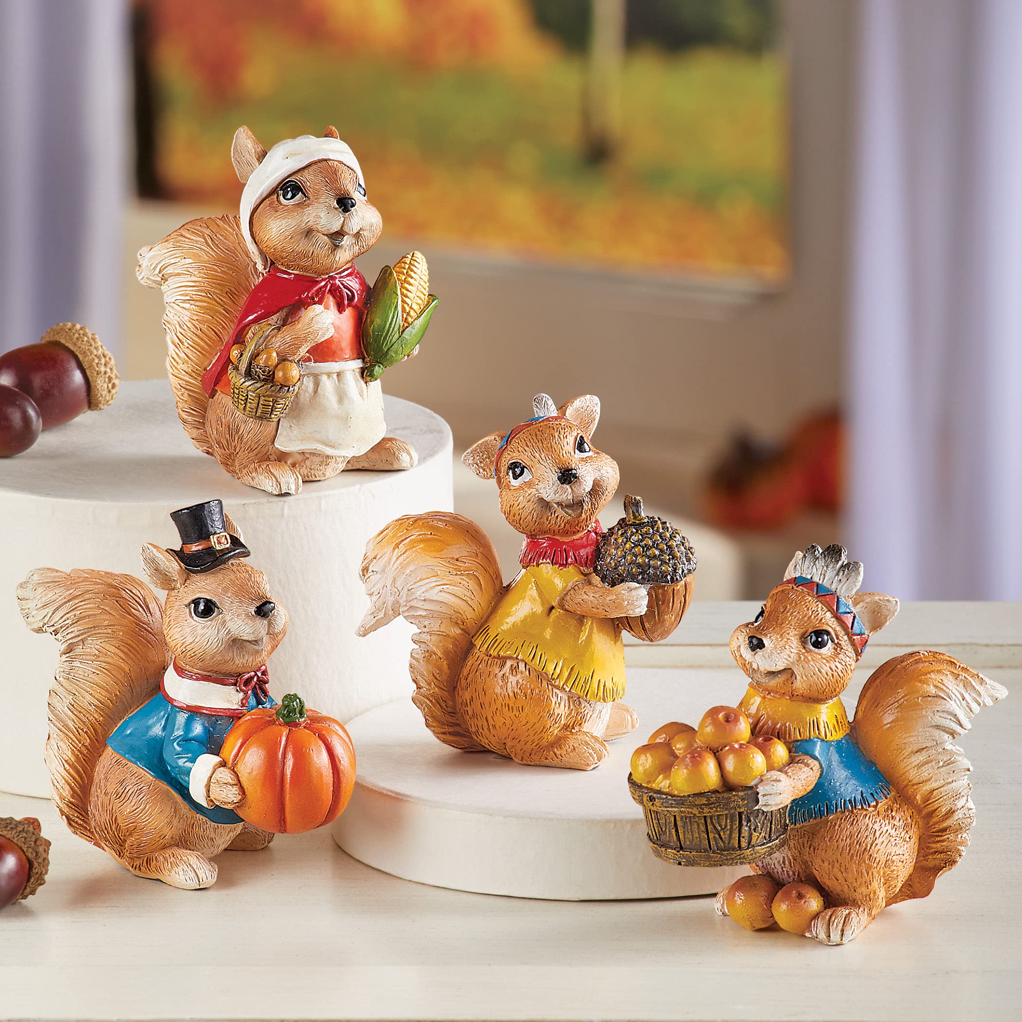 Amazon.com: Collections Etc Cute Harvest Squirrels Table Sitters