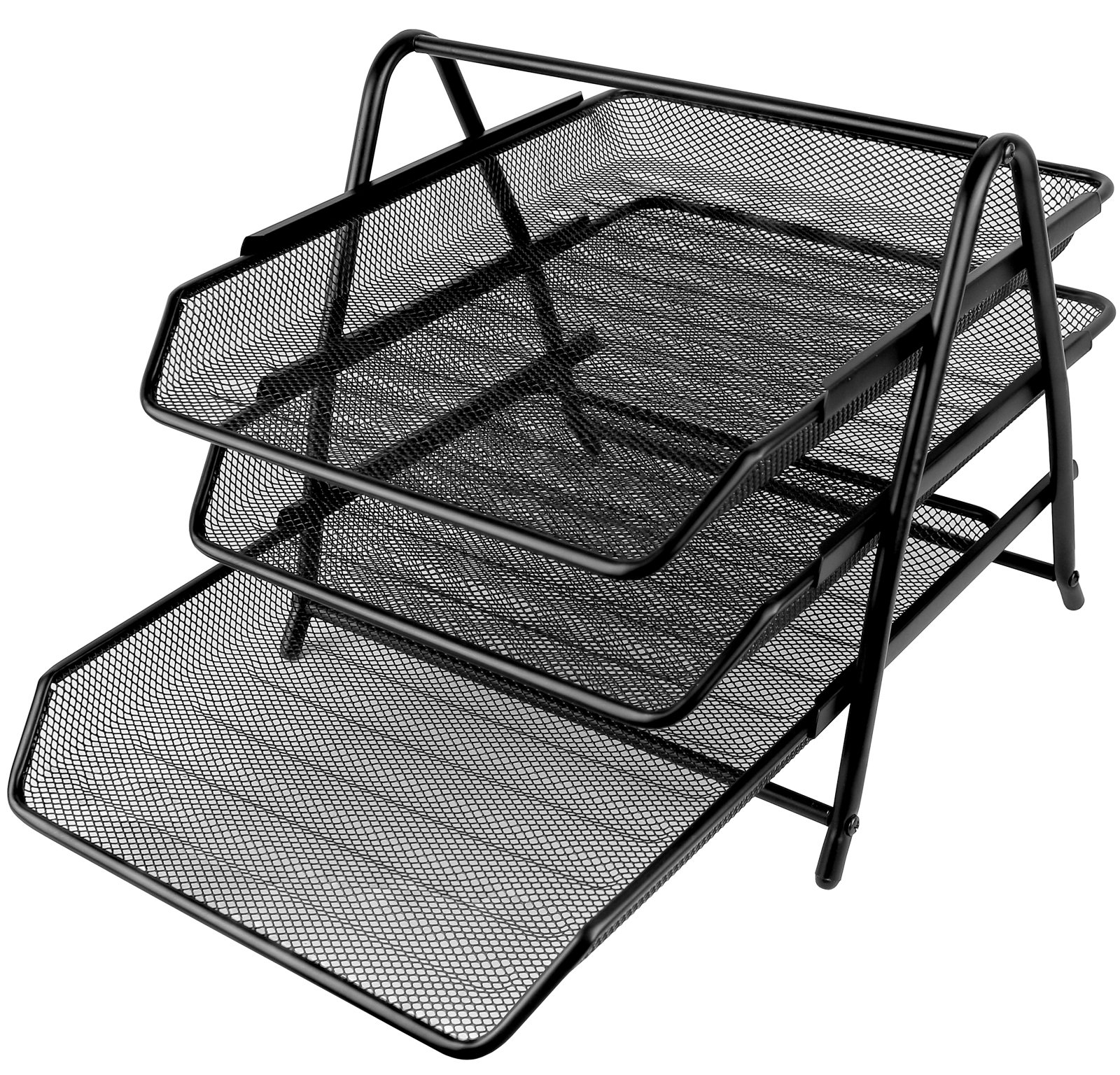 Greenco Paper Tray Mesh 3 Tier Document, Letter, Paper, Desk Organizer