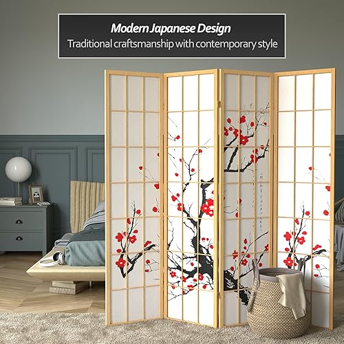Miniatura 43 de Red Lantern SS-BLOSSOM-Black-4P - Divisor de habitación, 4 paneles, color negro Negro -,Natural,Rosewood,Miel,https://www.amazon.com/dp/undefined