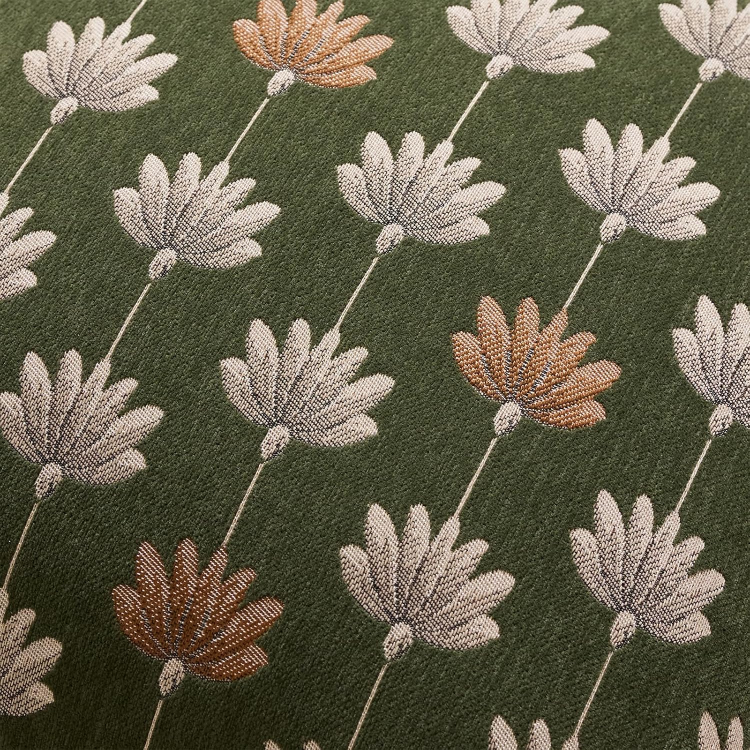 Vintage Throw Pillow Cover 18x18 Olive Green, Striped Floral Pillow Cover Botanical Pattern Jacquard Decorative Pillow Covers Modern Farmhouse Home Decor for Sofa Couch Bed Living Room image 2
