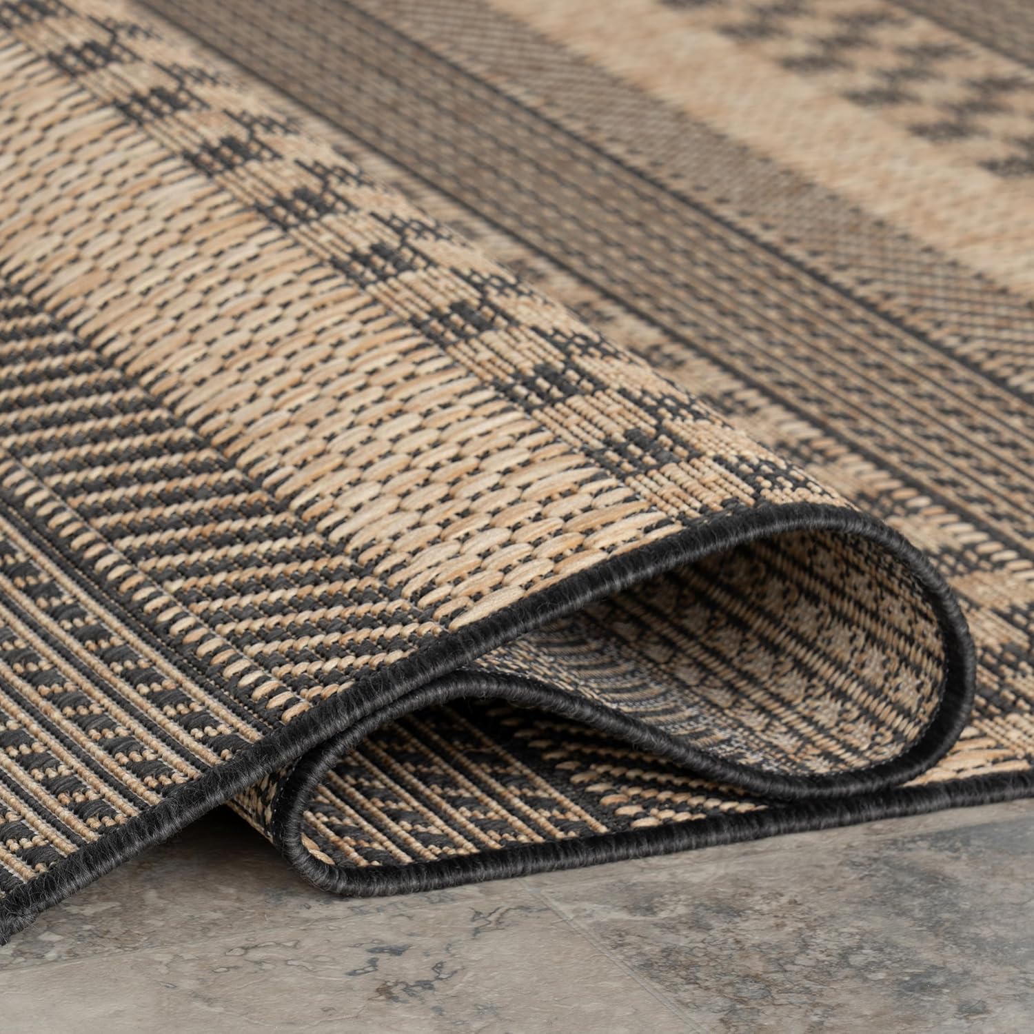 Nuloom Vail Striped 9' x 12' Indoor/Outdoor Area Rug for Living Room Patio Deck Front Porch, Grey