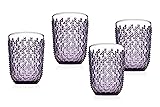 Godinger Double Old Fashioned Glasses Beverage Glass Cup Alba – Amethyst – Set of 4