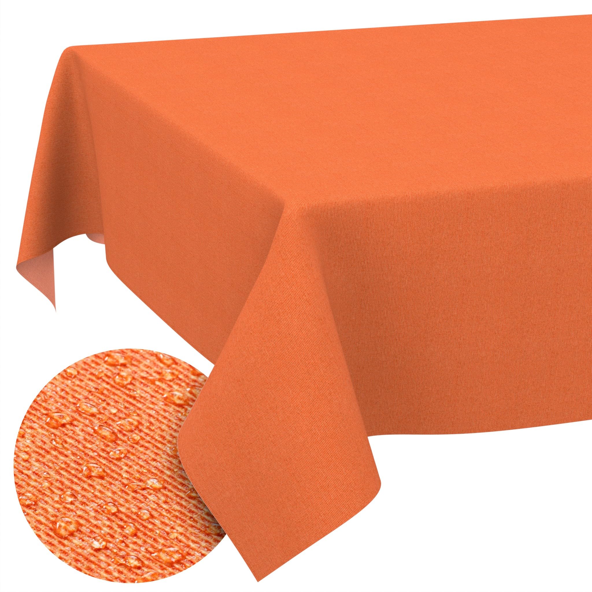 Nappe Anti-Taches Imperméable Orange Grande Dimension Pour Table Intérieur Extérieur