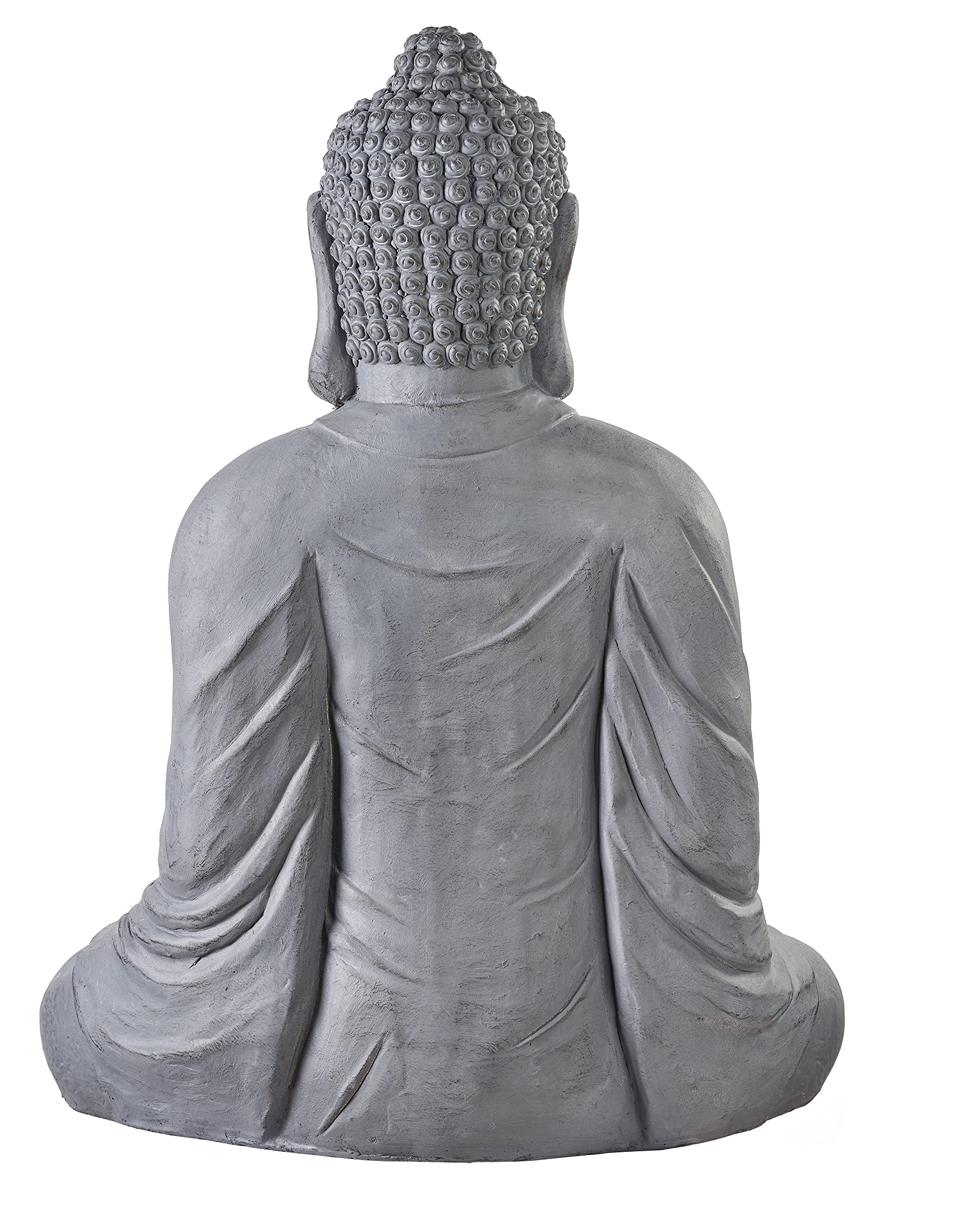 Großer Buddha 80cm Steinoptik grau Dekor Figur XB3001