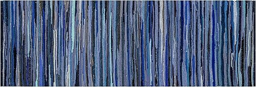 Miniatura 204 de Alfombra de trapo 100% algodón de 2 x 3 pies, lavable multicolor, alfombra Chindi tejida a mano y reversible para sala de estar, cocina, entrada