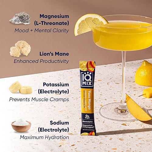 Miniatura 5 de IQMIX x Chef Thomas Keller - Polvo de electrolito de hidratación - Fórmula 4 en 1 para hidratación, claridad mental, estado de ánimo y recuperación