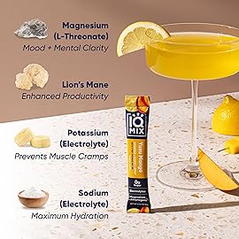 IQMIX x Chef Thomas Keller - Hydration Electrolyte Powder - 4-in-1 Formula for Hydration, Mental Clarity, Mood and Recovery - Sugar-Free, Keto, Magnesium L-Threonate, Lions Mane - 20 Count Yuzu Mango