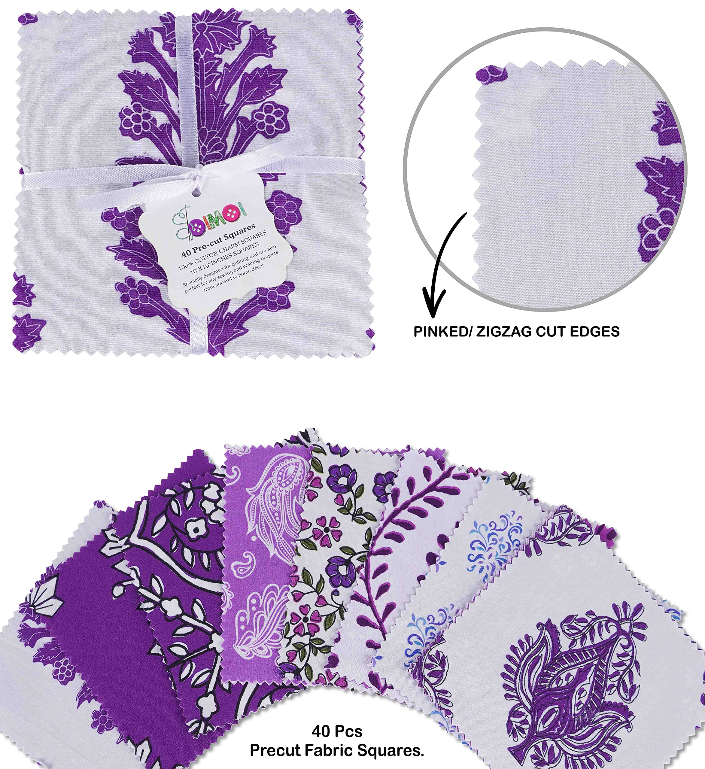 Soimoi Pret 10-Pollici Stampe Tessuto In Cotone Bundle Trapunti Quadrati Quadrati Charm Pack Fai Da Te Patchwork Per Cucito
