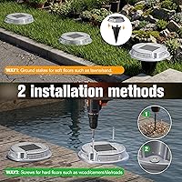Vista 6 de VOLISUN Luces solares para cubierta de entrada, luces marinas para muelle, paquete de 16 luces solares de tierra de 2 colores en 1 LED, impermeable