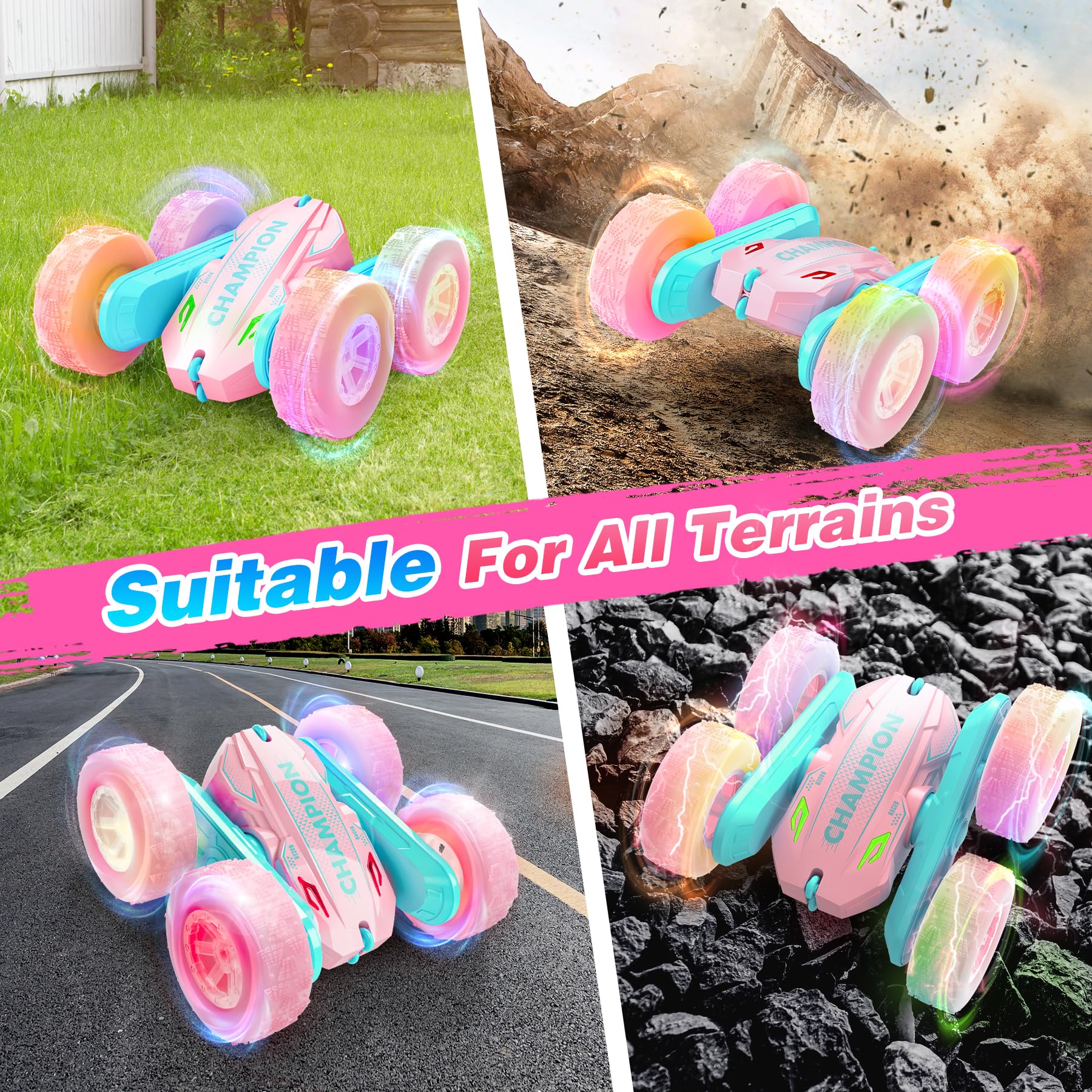 Voiture Télécommandée Cascadeur Kiztoys – Rotation 360°, 2,4 GHz, 2 Batteries – Tout-terrain, Phares – 6-12 Ans Jouet Garçon 6 12 Ans Kiztoys