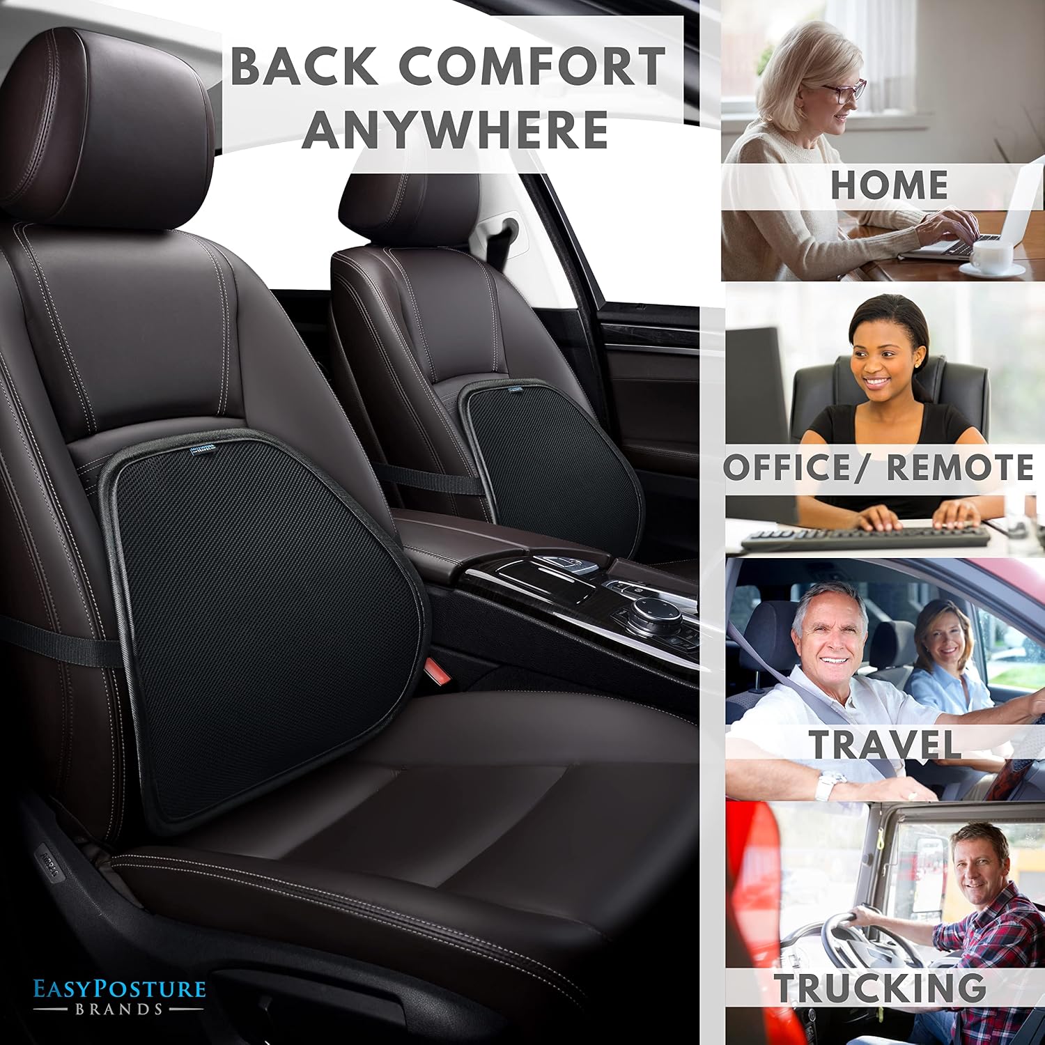 Easy Posture Lumbar Support (NEW Double Premium Mesh w/Adjustable Lock Straps),1PC/2PC, Back Support Office Chair, Lumbar Support Pillow Car Office Chair,Truck