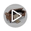 Storage Bench, 50” Queen Linen Tufted Button End of Bed Bench with Rolled Arm and Nailhead Trim, Upholstered Bedroom Bench, Ottoman Bench for End of Bed, Living Room, Entryway, Gray