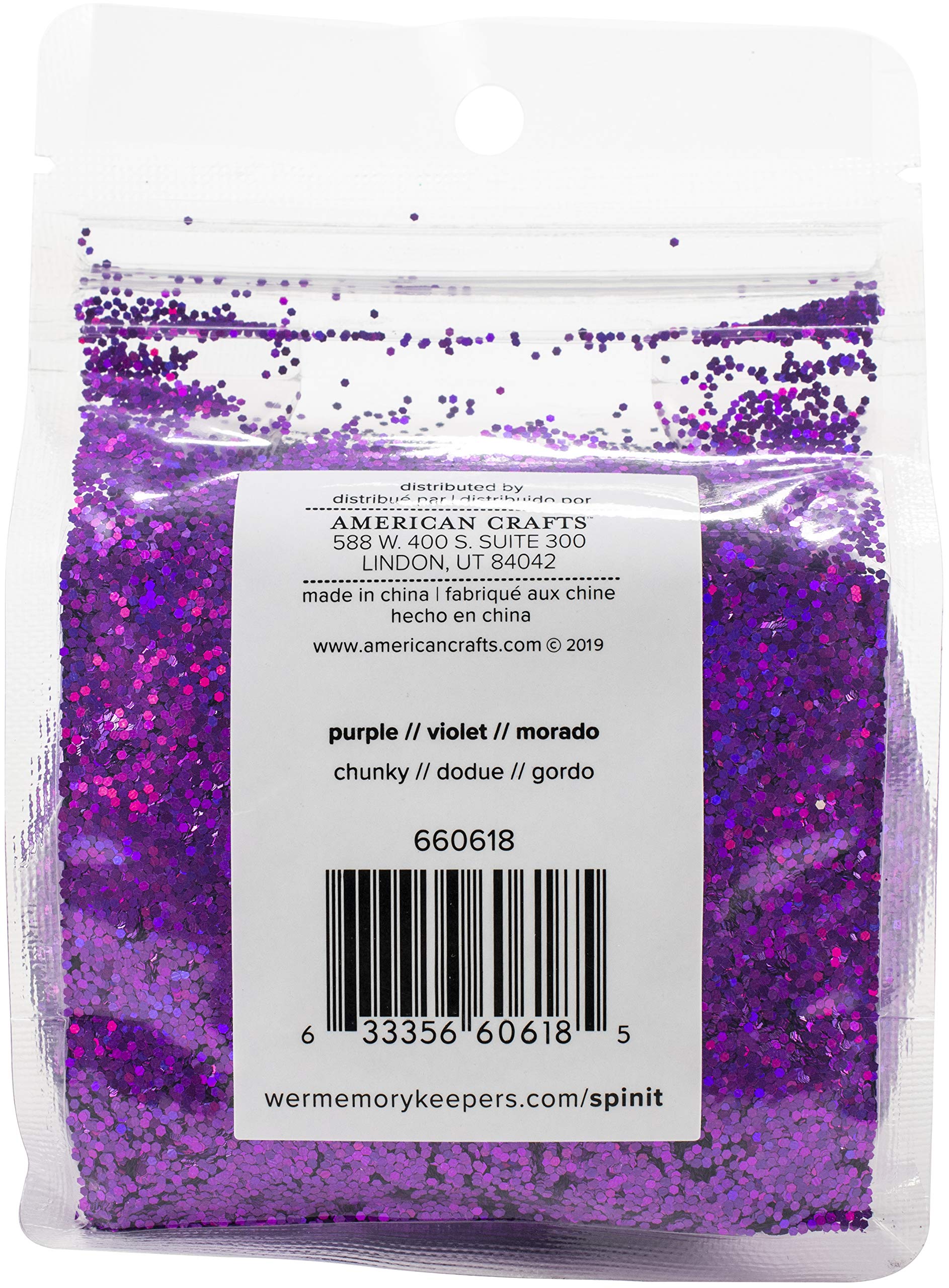 We R Memory Keepers 0633356606185 Glitter Spin It-10 Ounce-Chunky-Purple