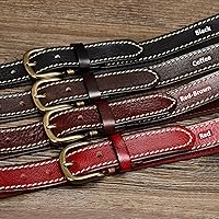 Vista 10 de Cinturones para mujer para jeans de 1.1 pulgadas de ancho, cinturones para vestidos de cuero de grano completo con hebilla dorada, caja de regalo