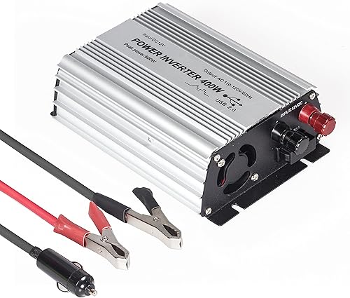 Miniatura 21 de Inversor de corriente de 200 W CC 12 V, salida 110 V-120 V AC inversor de coche con adaptador de coche USB