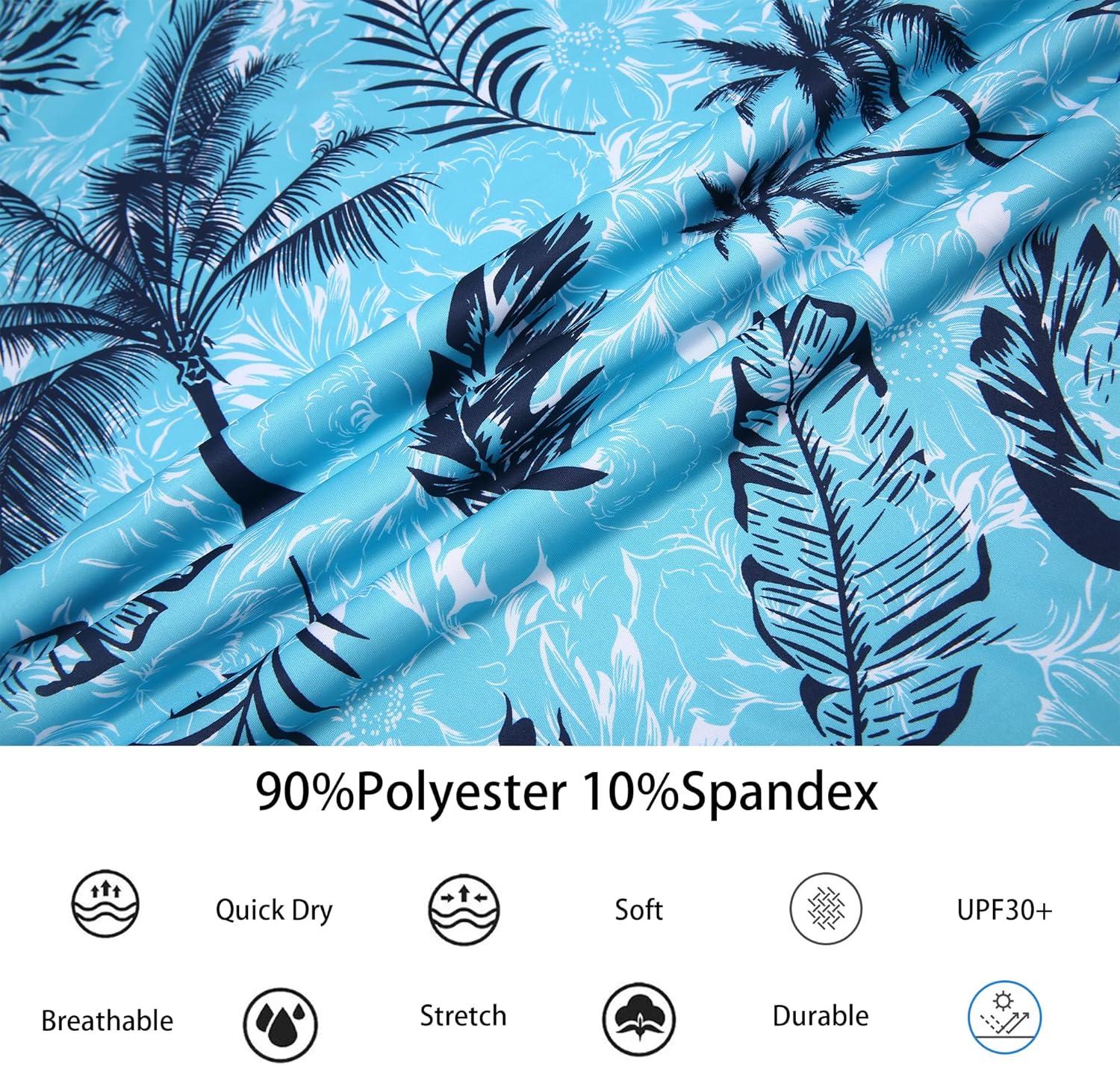 Alex Vando Mens Hawaiian Golf Shirt Moisture Wicking Digital Print Golf Shirts for Men - Image 3