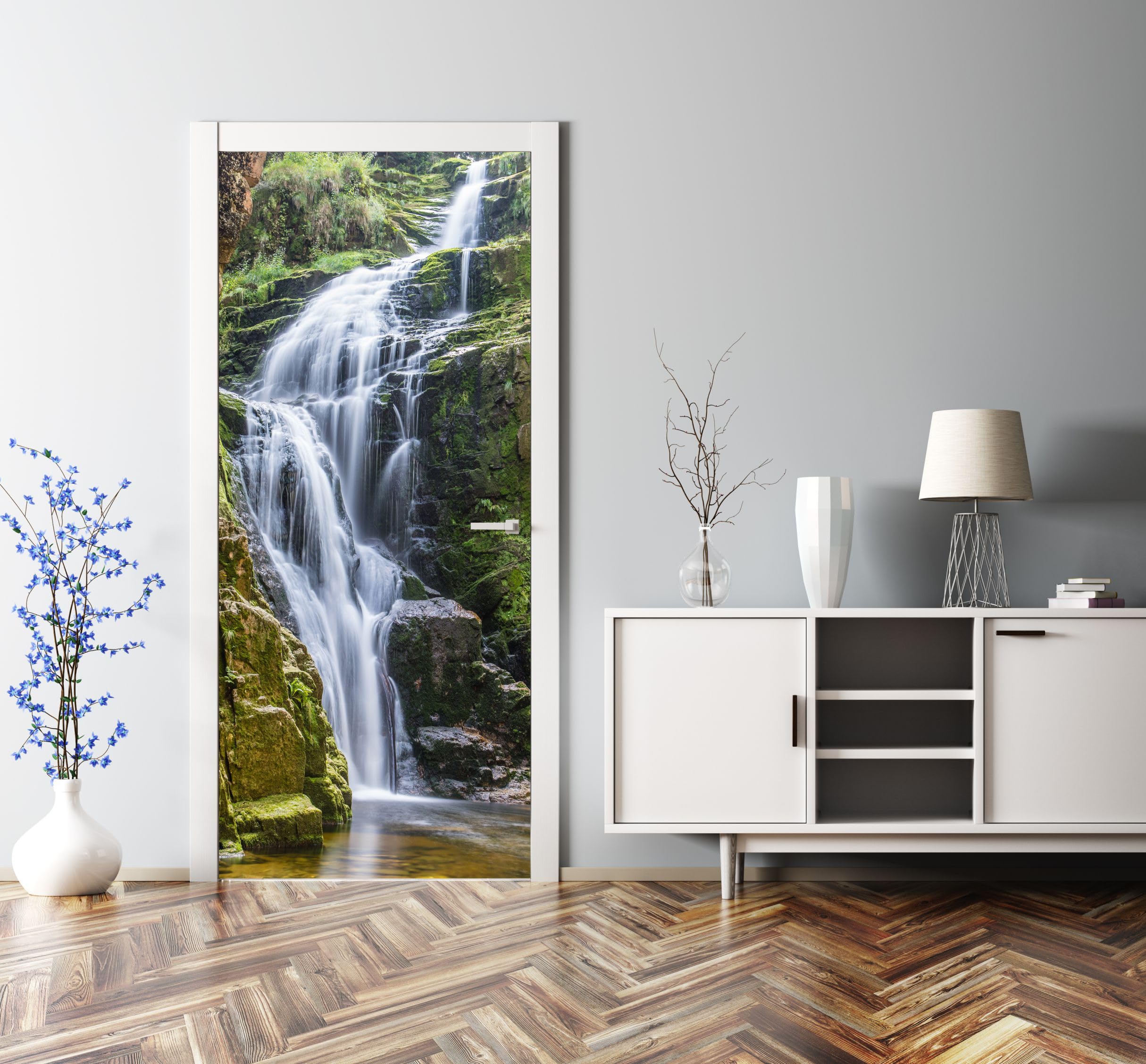 Türwandbild - Selbstklebende Türaufkleber - Wandbilder Aufkleber - Fantasi, Kunst, Leinwand Tapete - Türaufkleber - für Türen, Möbel, Schränke, Spiegel - 88x200cm - Bach