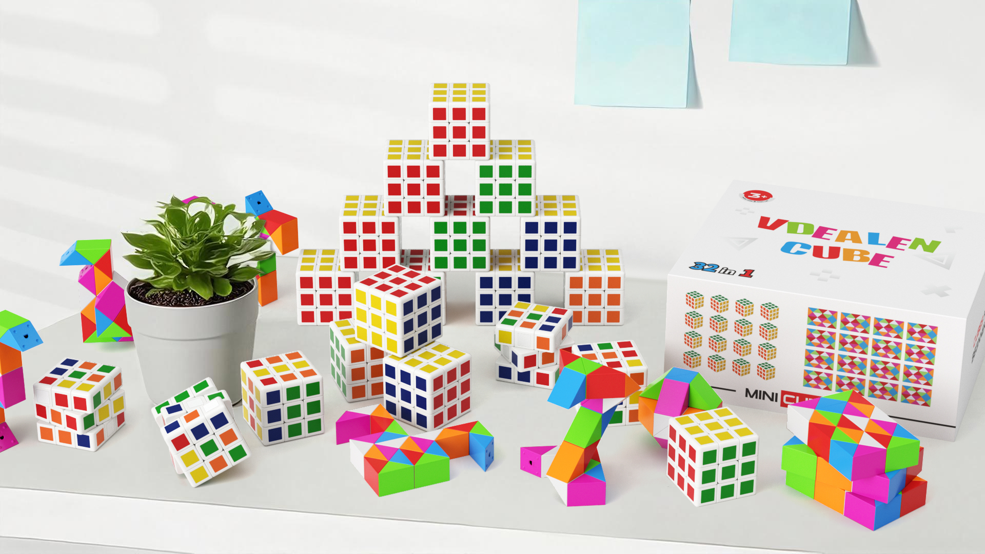Amazon.com: Vdealen 48 Pack Mini Cube&Fidget Snake Cube Puzzle