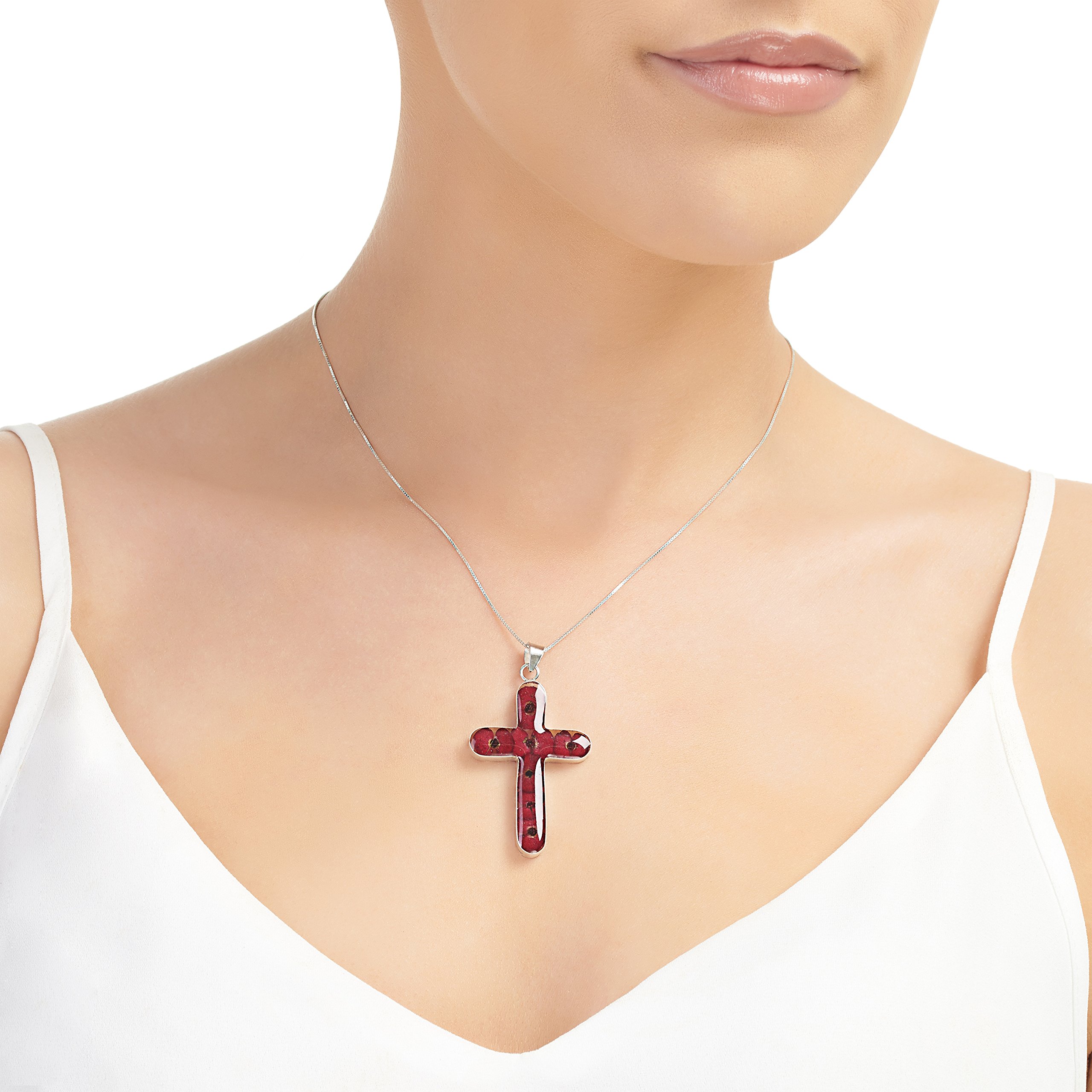 Shrieking Violet Collana con ciondolo a forma di croce in argento Sterling 925