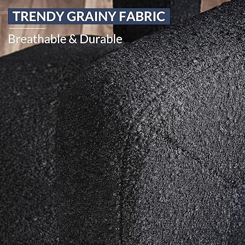 Miniatura 6 de BELLEZE Silla de comedor moderna Boucle, silla de comedor de barril de lino con brazos laterales y respaldo, sillón de cocina tapizado minimalista