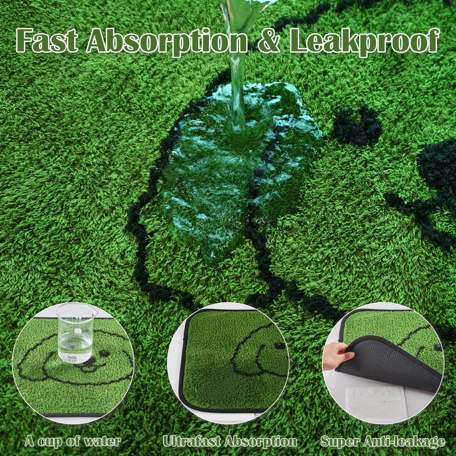 Qeils Almohadillas reutilizables para cachorros, almohadillas lavables para orina para perros, paquete de 2 almohadillas de entrenamiento para perros duraderas, absorbentes, a prueba de fugas, para el