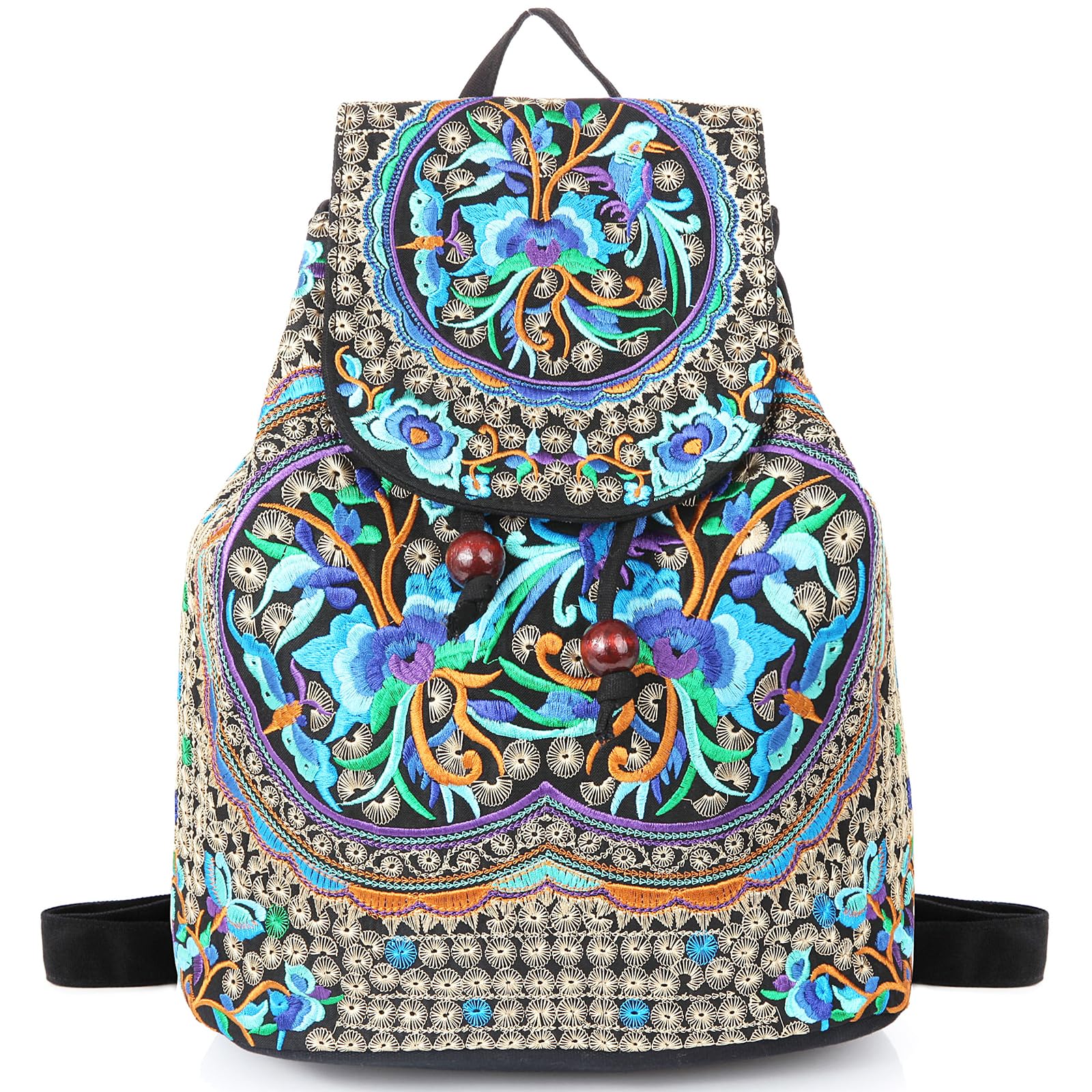 Goodhan Women Canvas Backpack Daypack Casual Shoulder Bag, Vintage Heavy-duty Anti-theft Travel Backpack