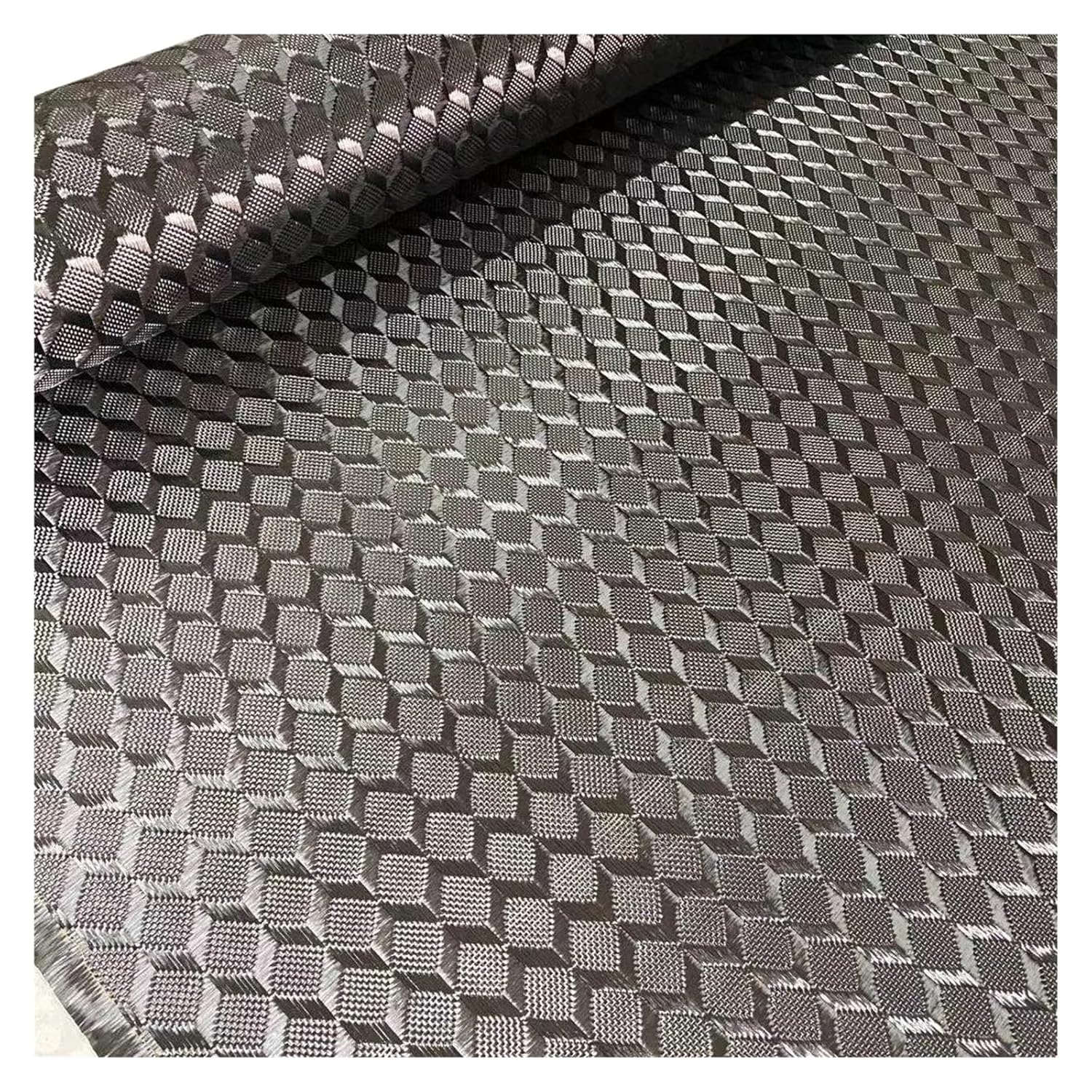 3K 240g/m² Real Carbon Fiber Fabric 40 inches/100cm Wide Hexagonal Honeycomb Football Pattern 30cm/50cm Long(3D Three-Dimensional,100cm x 30cm a Slice)