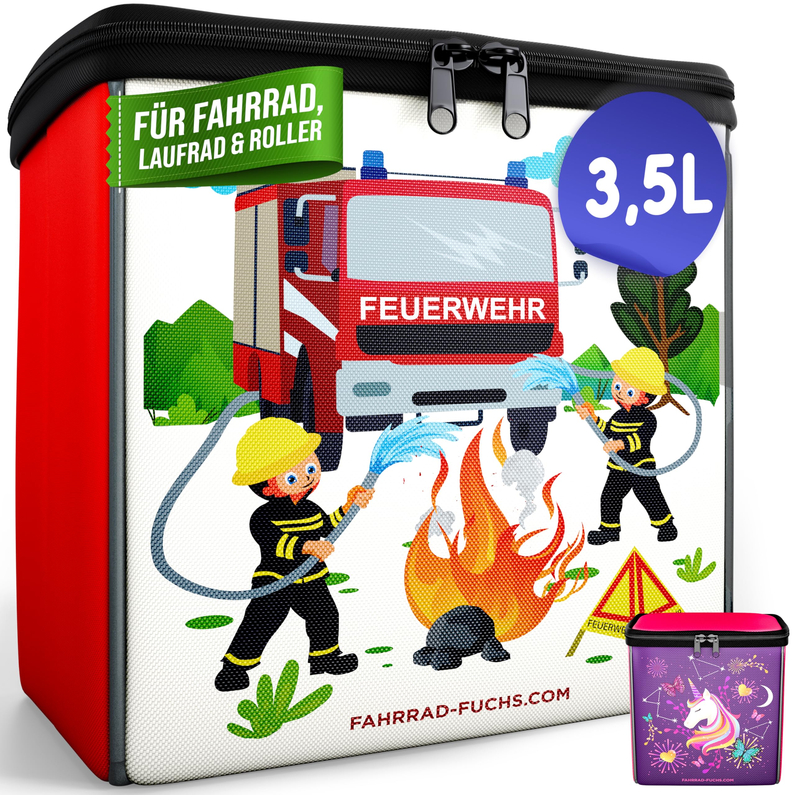 Lenkertasche Kinder Feuerwehr – Fahrradkorb Kinder vorne – für Woom Puky