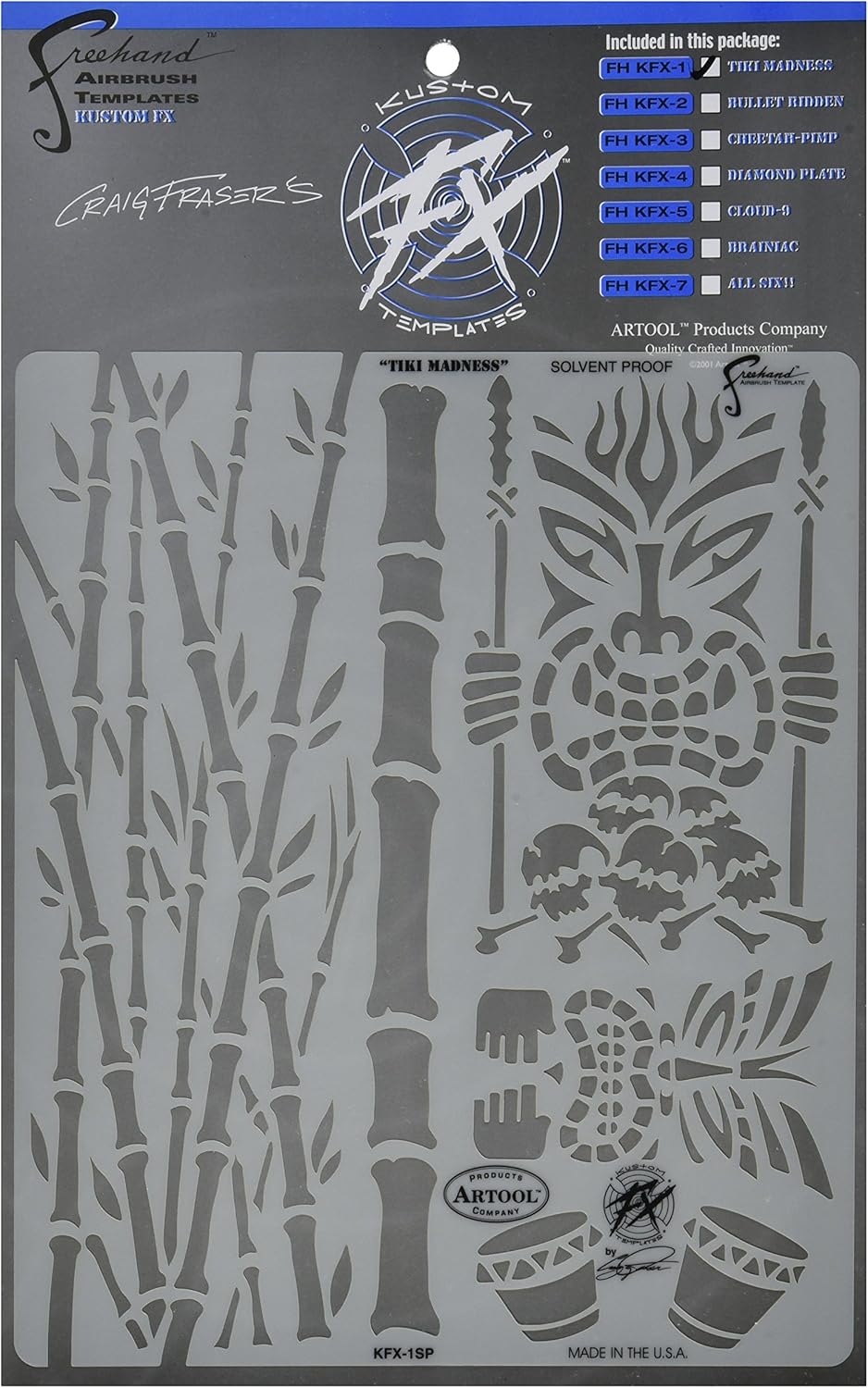 Artool Freehand Airbrush Templates, Tiki Madness