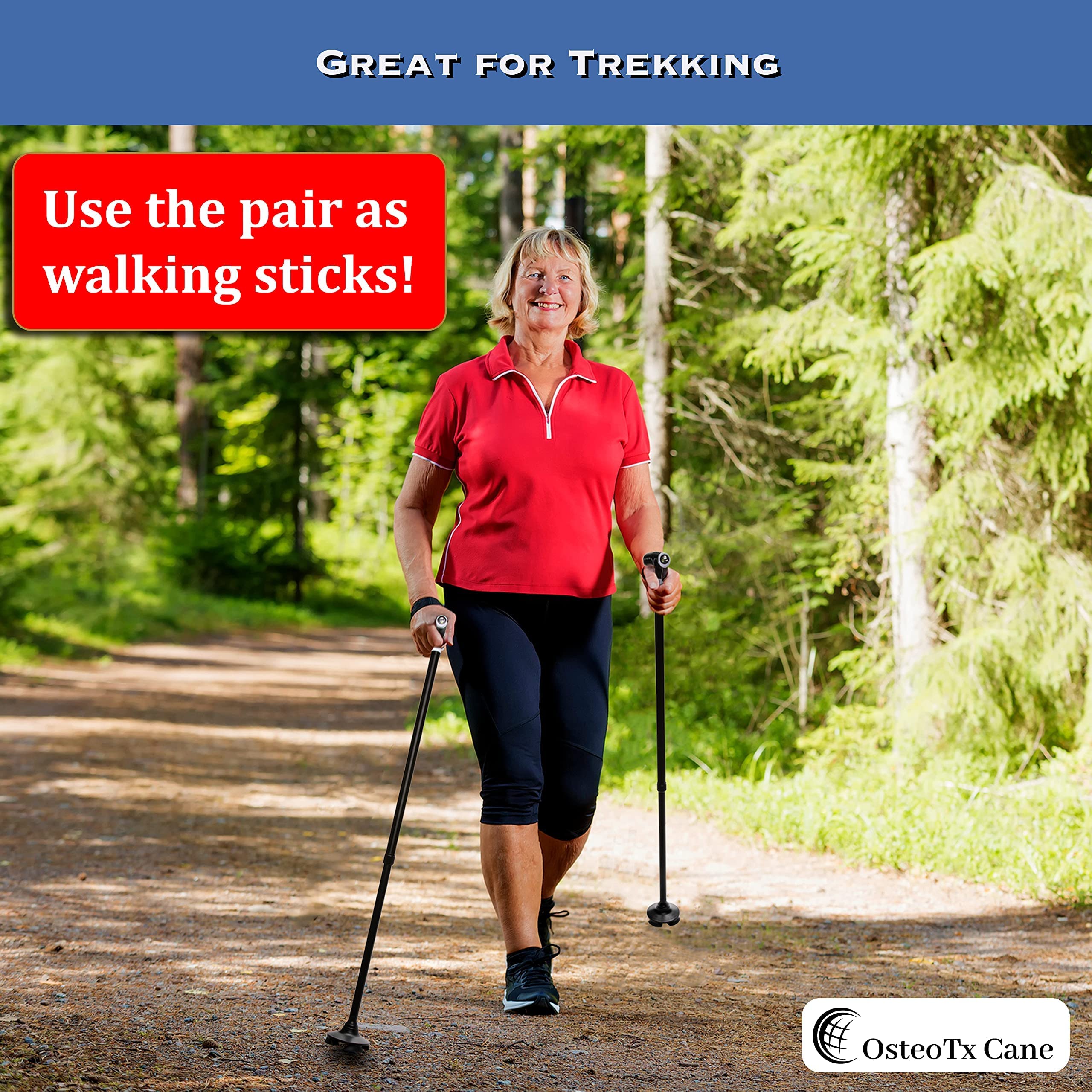 Buy OsteoTx [2Pack] Walking Canes for Men, Women, Seniors. Home