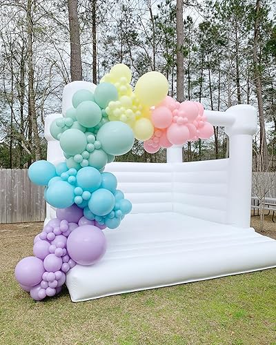 Miniatura 5 de Bonropin Kit de arco de globos pastel arcoíris con globos de colores surtidos, guirnalda de globos pastel, globos de fiesta pastel, azul pastel,