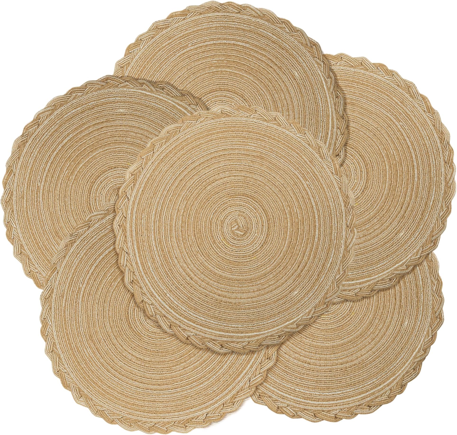 13" Round Placemats(Set of 6) Easy to Clean Placemats for