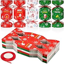 50 x Christmas Crackers, Christmas Crackers Home, Table Decoration Gift for Christmas Party, Paper Sugar Box (Snowflake)