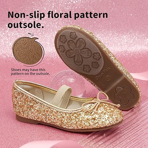 Miniatura 5 de Dream Pairs Zapatos de vestir para niñas pequeñas, zapatos de ballet para fiesta, boda, niña de las flores