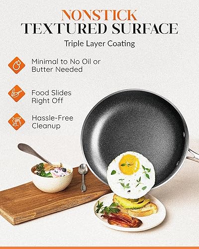 Miniatura 3 de GOTHAM STEEL Juego de 2 sartenes antiadherentes, sartén antiadherente de 5.5 pulgadas, sartén antiadherente de 9 pulgadas, sartén para huevos,
