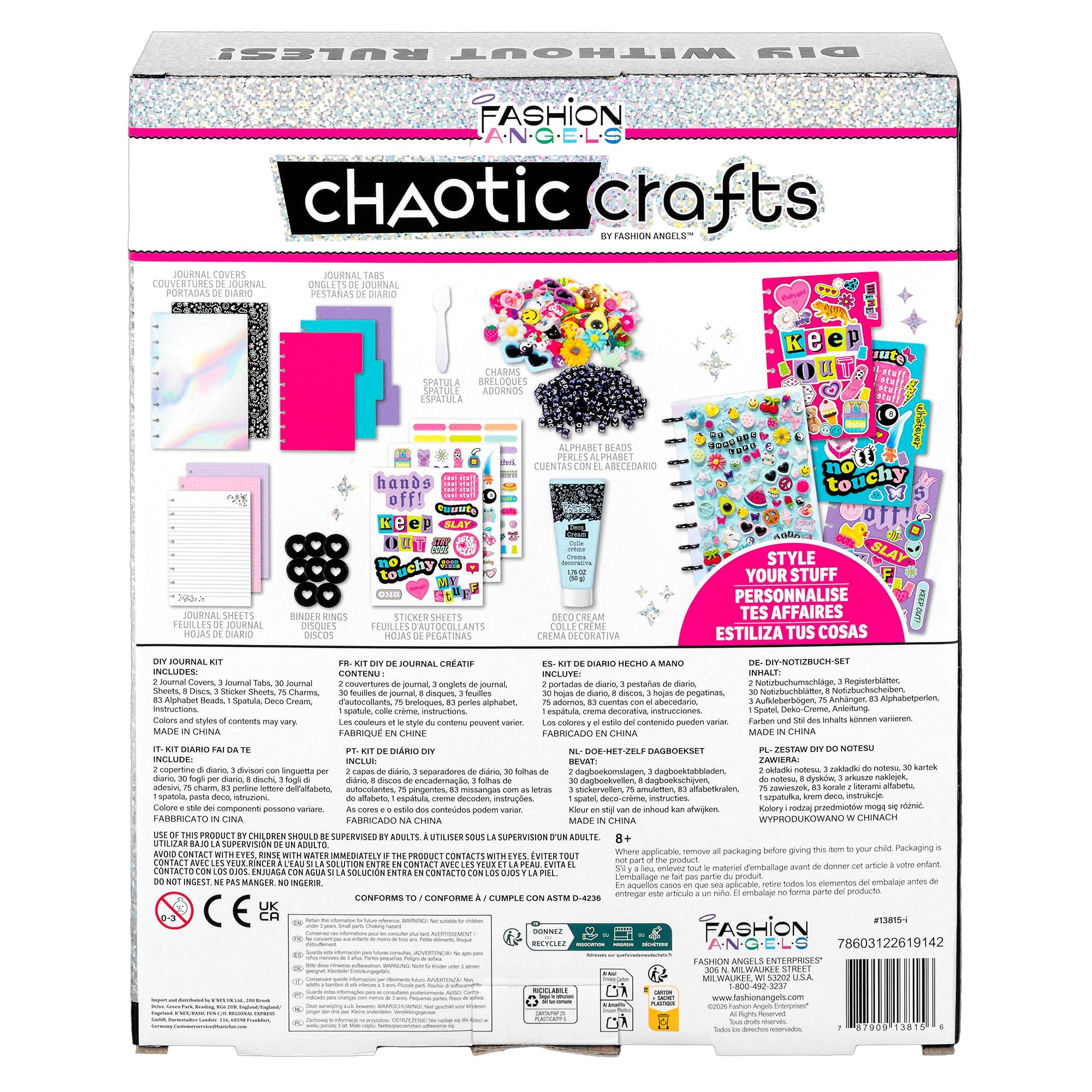 Basic Fun Fashion Angels Kit DIY Diario Creativo Chaotic Crafts, +8 años