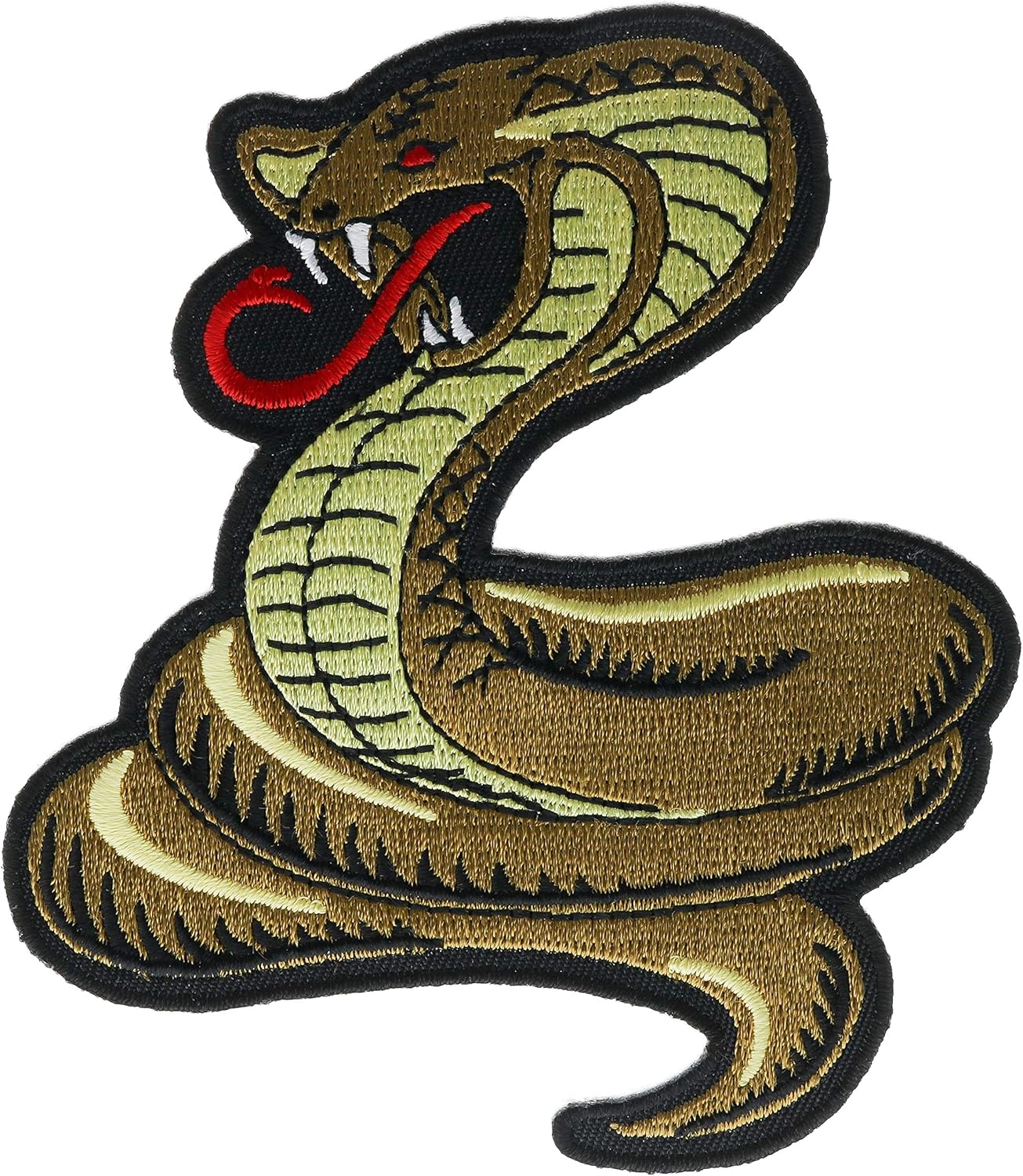 King Cobra Hooded Snake Coiled Embroidered 4 Patch IVANP6222 F5D36T