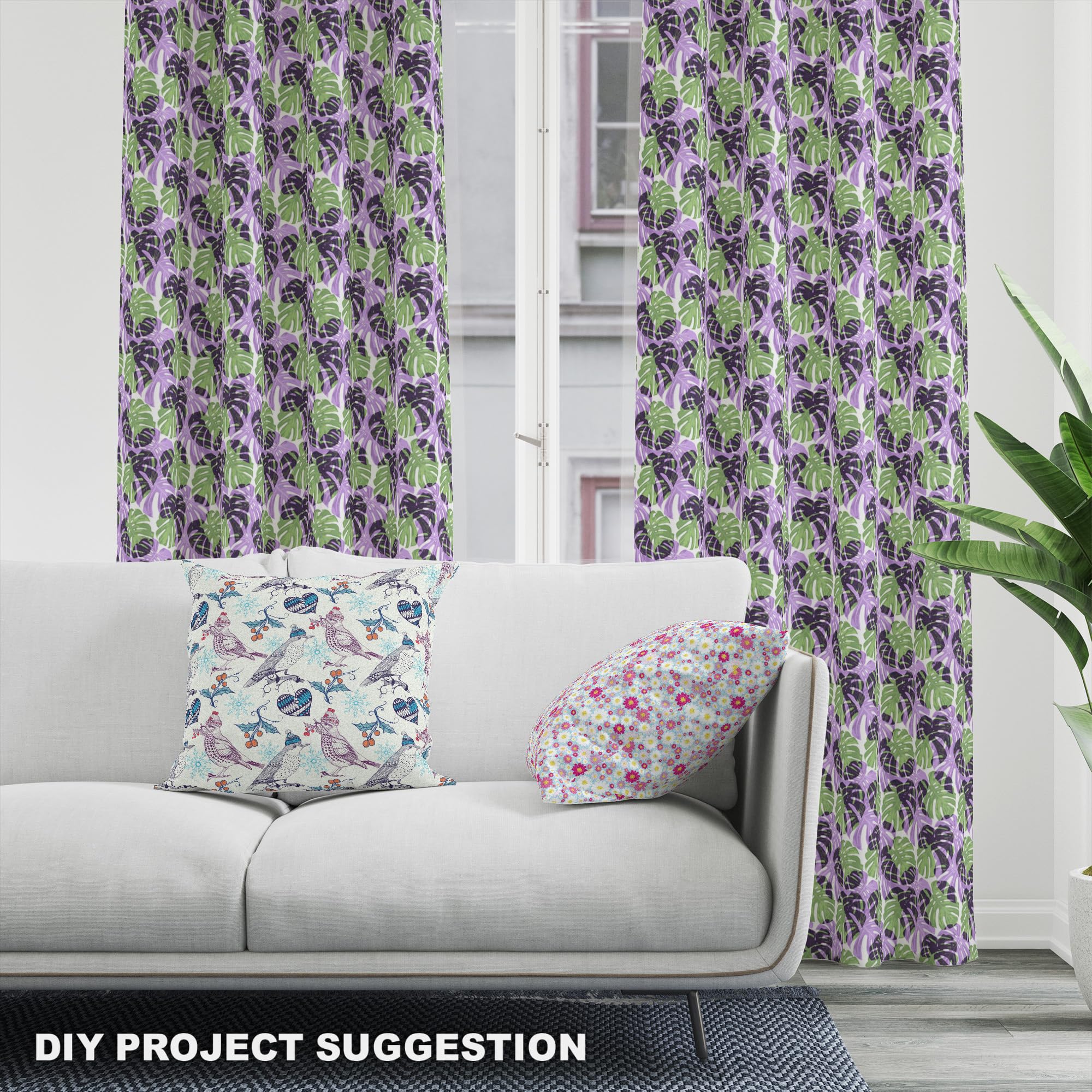 HEKO PANELS Tkanina velvet obiciowa drukowana, Monstera, 3 metry 140x300cm