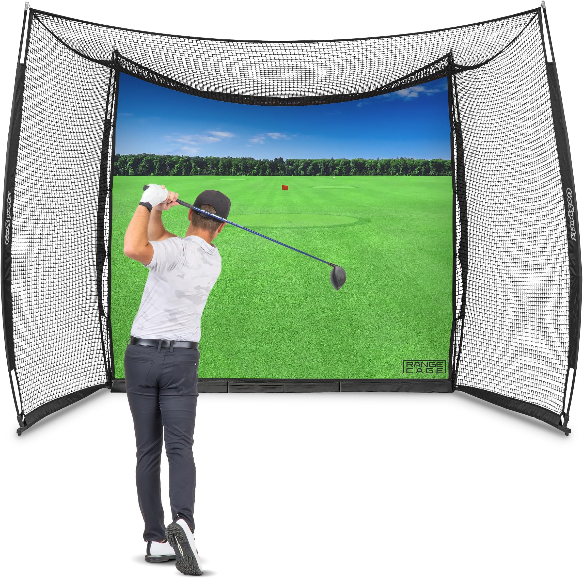 GoSports Range Cage 10 x 8 ft Golf Practice Hitting Net