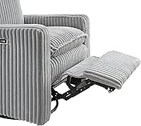 Vista 7 de Oxford Baby Uptown Power Sillón Reclinable/Mecedora, Pana, Gris Ceniza