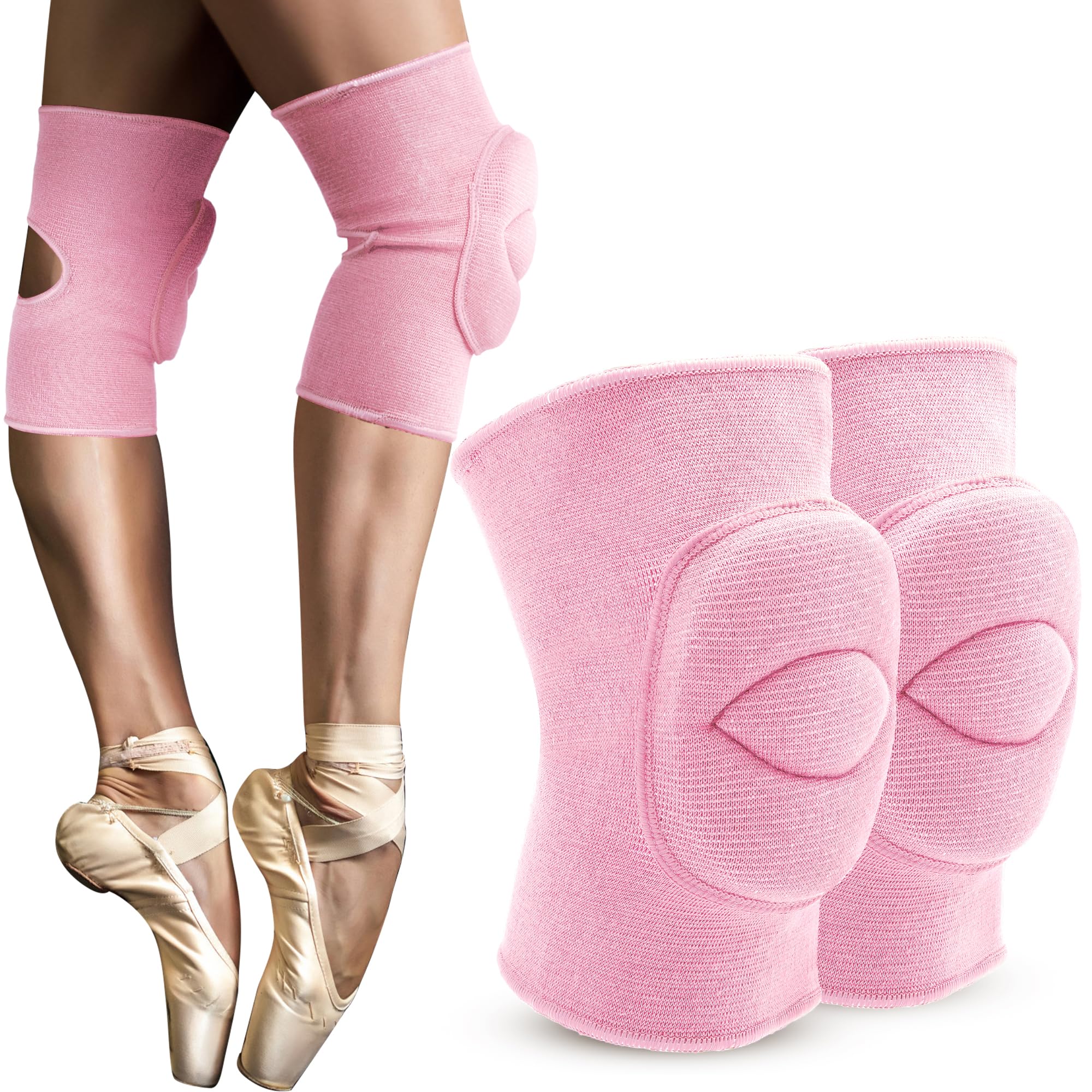 Aiseyi Volleyball Dance Knee Pads 20mm Thick Sponge Knee Support Soft Dance Knee Sleeve Stretchy Knee Brace for Women Men Kids Yoga Ballet Pole Dance 1 Pair