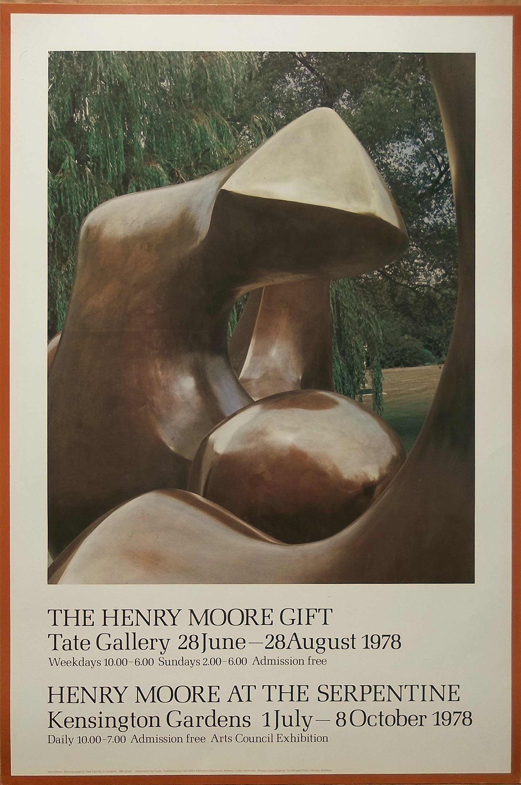 Exhibition poster, 51x76cm, Tate Exhibition poster by Henry Moore, 1978 Serpentine Gallery