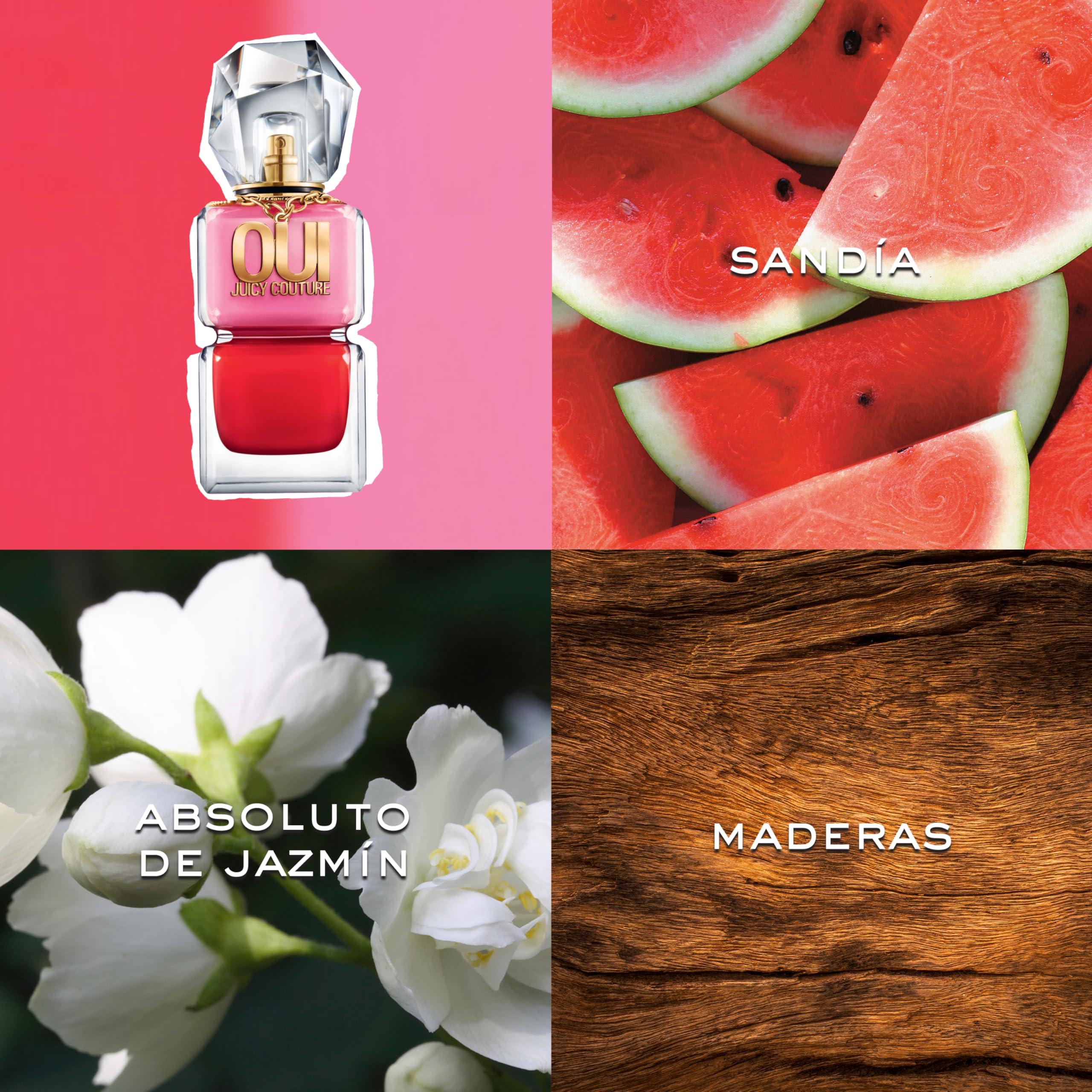 Juicy Couture - OUI, Eau de Parfum Spray - Fragancia Afrutada y Floral, con Notas de Sandía, Jazmín y Maderas Techno, Perfume para Mujer
