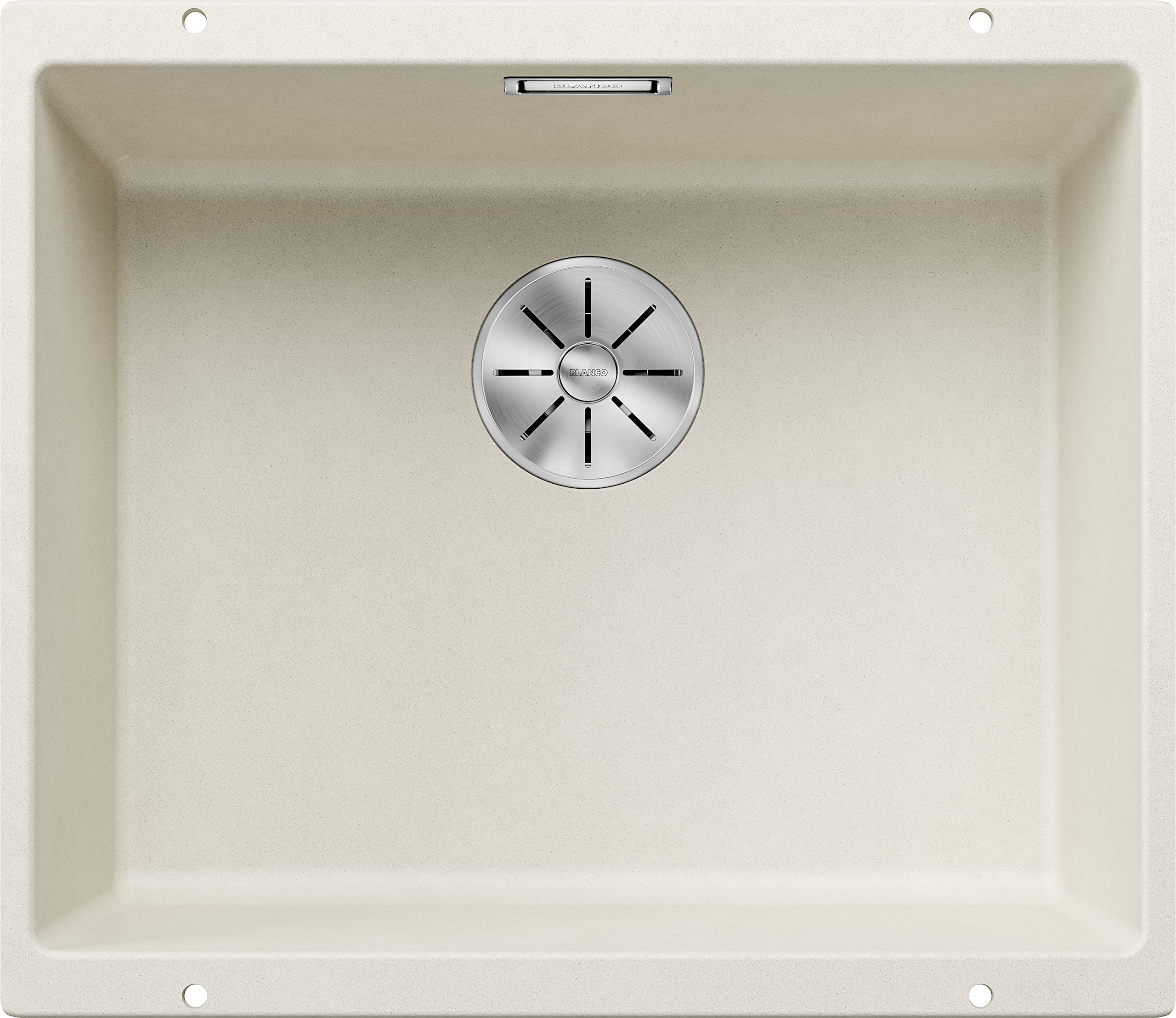 Blanco Soft White Subline 500-U | Silgranit Sink In | Installation Type: Undermount Installation | For 60 Cm Wide Base Cabinets | One Cut-Out And Only One Installation | [53X46x20.2 Cm]