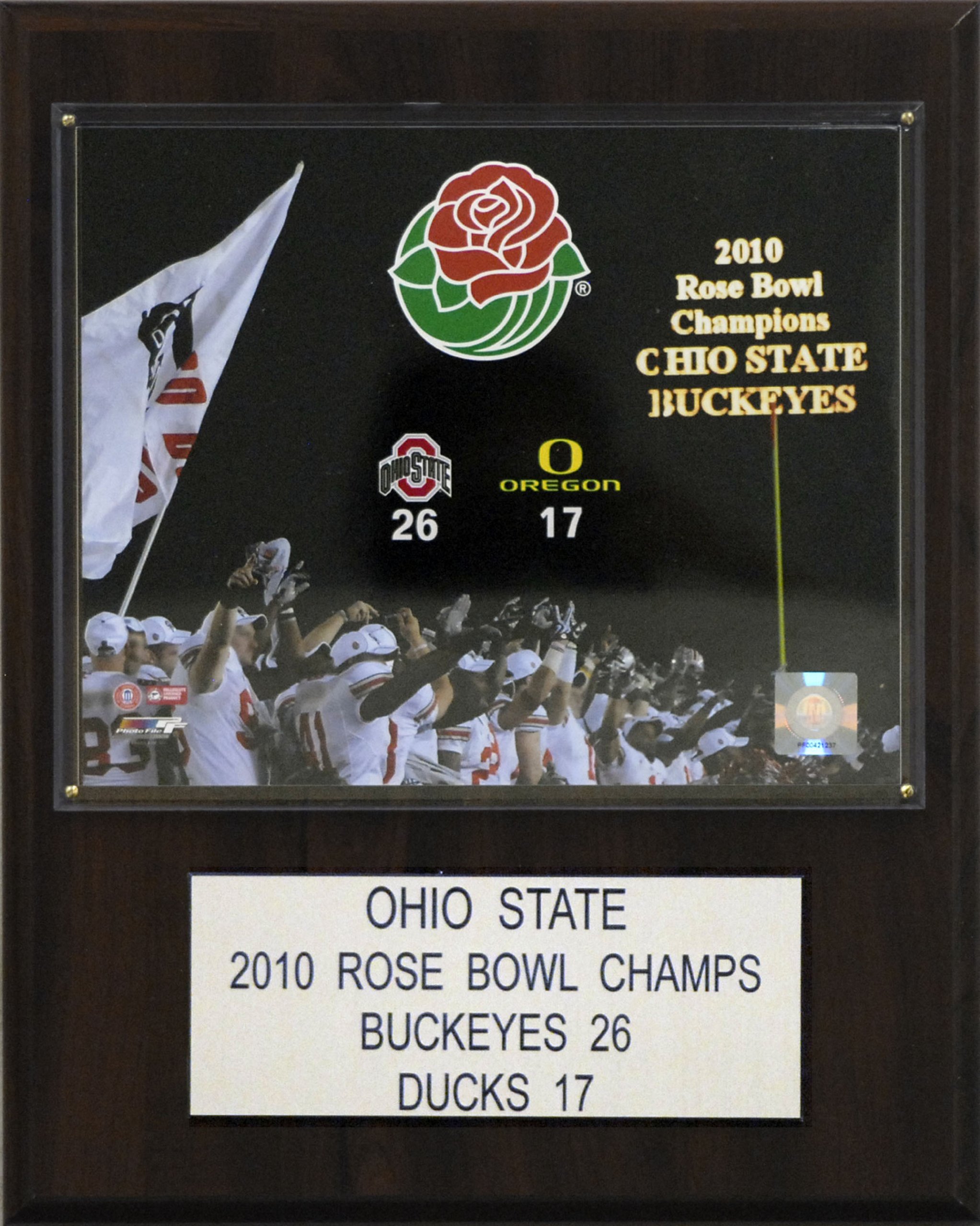 NCAA Football Ohio State 2010 Rose Bowl Champions Plaque