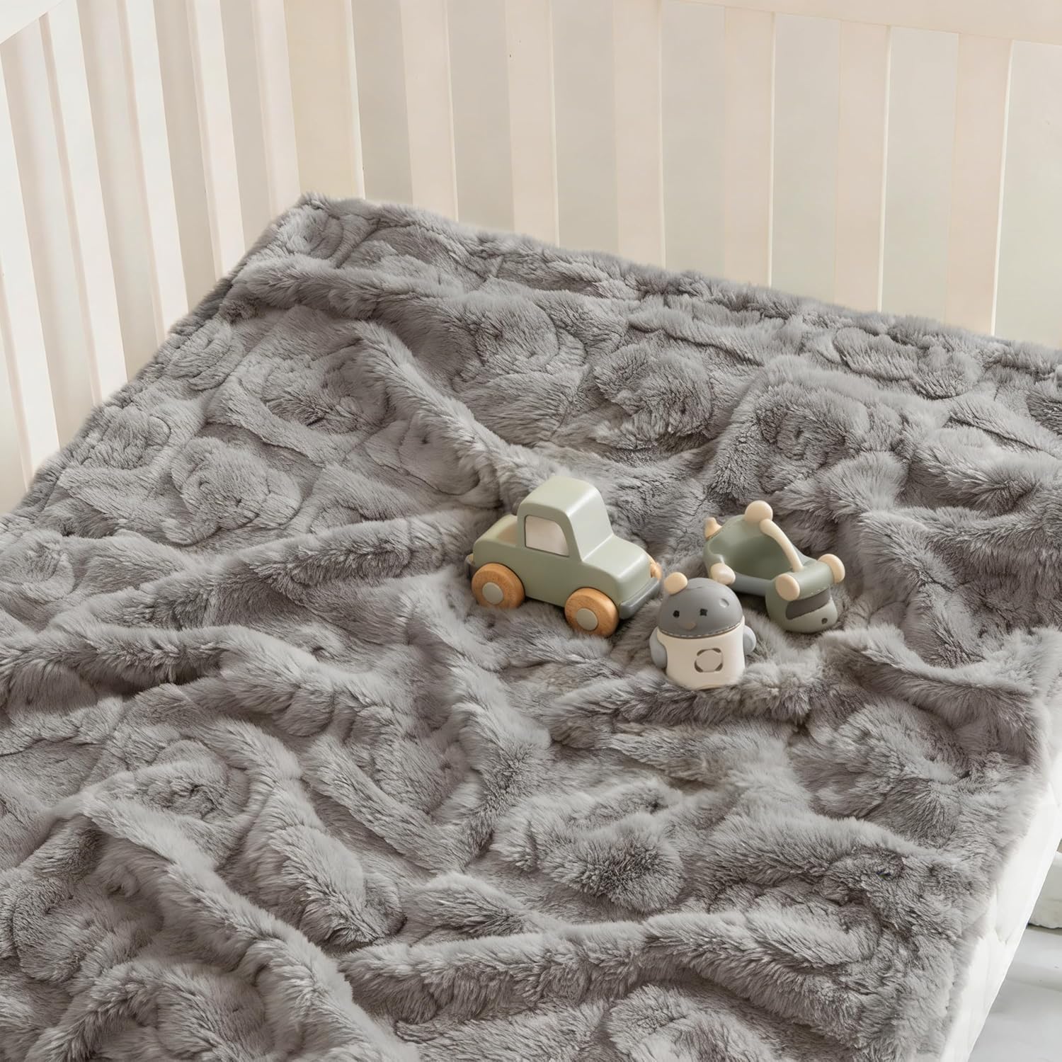 Pro Goleem Elephant Baby Blanket, Baby Fleece Blanket for Boys & Girls, 30" x 40" Soft Crib & Stroller Blanket for Newborns and Toddlers, (Grey) thumbnail